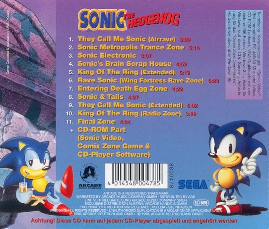 SEGA Sonic The Hedgehog CD ROM for Windows 95